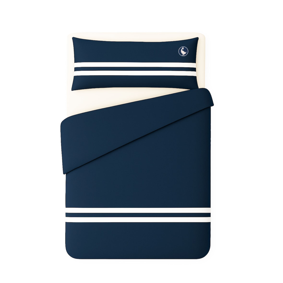 El Ganso - Jogo de 3 peças Azul Marino - Capa de Edredão Individual 155x200, Lençol Ajustado 90x200, Fronha 45x115 - 100% Algodão 180TC