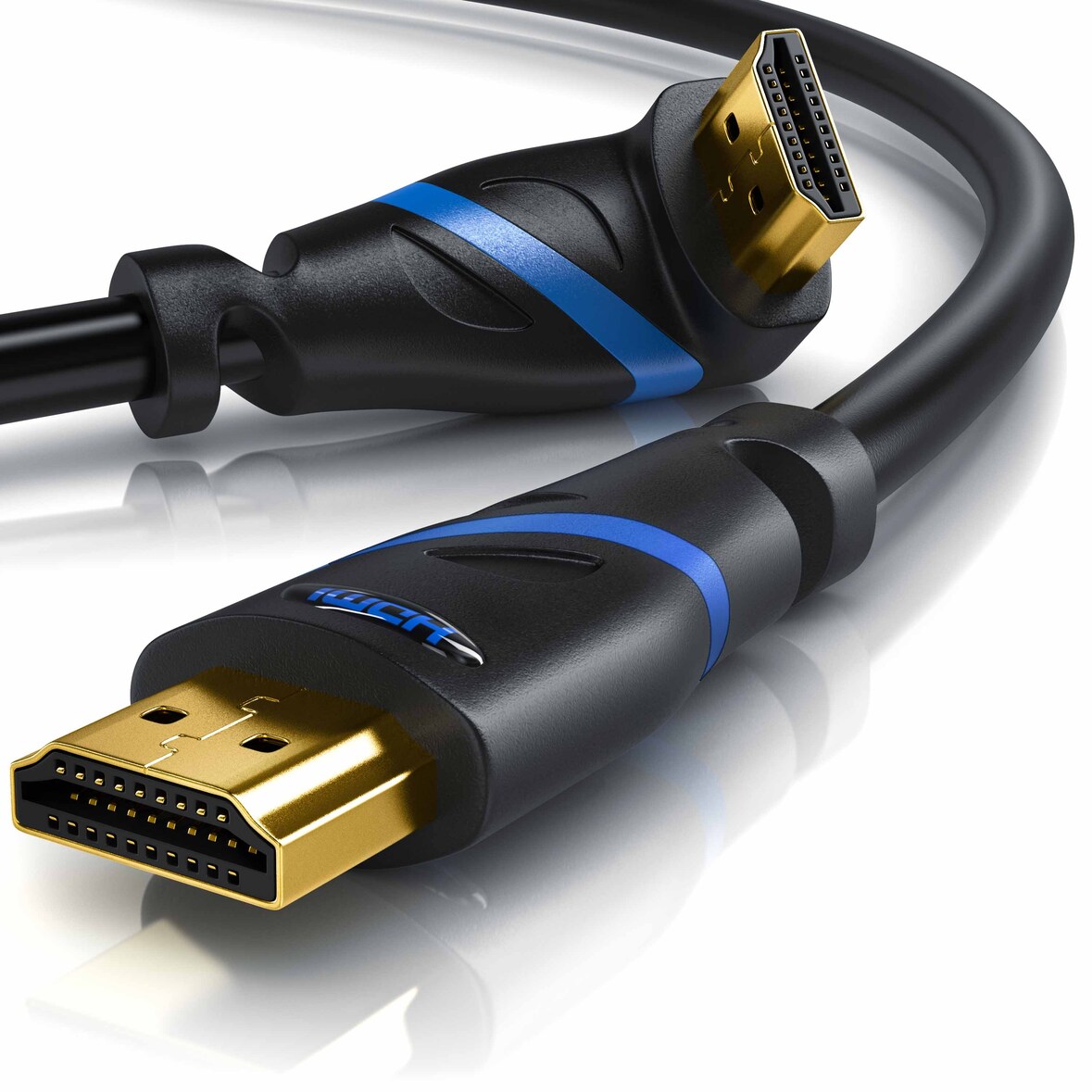 Primewire 8K Premium HDMI Ultra High Speed Kabel 2.1 90° gewinkelt, 7680 x 4320 @ 120 Hz mit DSC - 1m