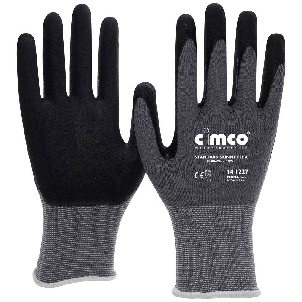 Cimco Standard Skinny Flex schwarz/grau 141268 Strickgewebe Arbeitshandschuh Größe (Handschuhe): 11,