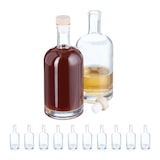 thumbnail of Relaxdays Flaschen zum Befüllen, 12er Set, 500 ml, mit Korken, für Öl, Essig, Schnaps, Likör, Glasflasche, transparent
