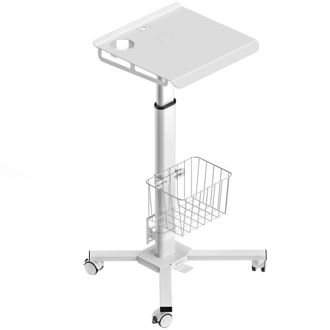 ONKRON Mesa Regulable en Altura Blanca, Plegable y Móvil, con Ruedas, para Ordenador, carga hasta 8 kg, Altura Ajustable / LMG30-W Blanco