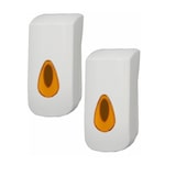 thumbnail of 2 PlastiQline Seifenspender - 400 ml - Kunststoff - weiß - Wandspender orange