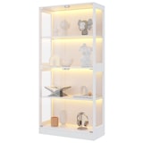 thumbnail of Merax LED Vitrinenschrank 80×35×170 cm, Glasvitrine modern Weiß, Sammlungsvitrine mit App-Steuerung, 4 Ebenen, Push-to-Open Türen