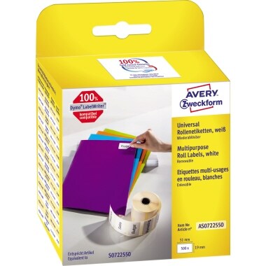 Avery Zweckform Etikett AS0722550 19x51mm 500 St./Rl.