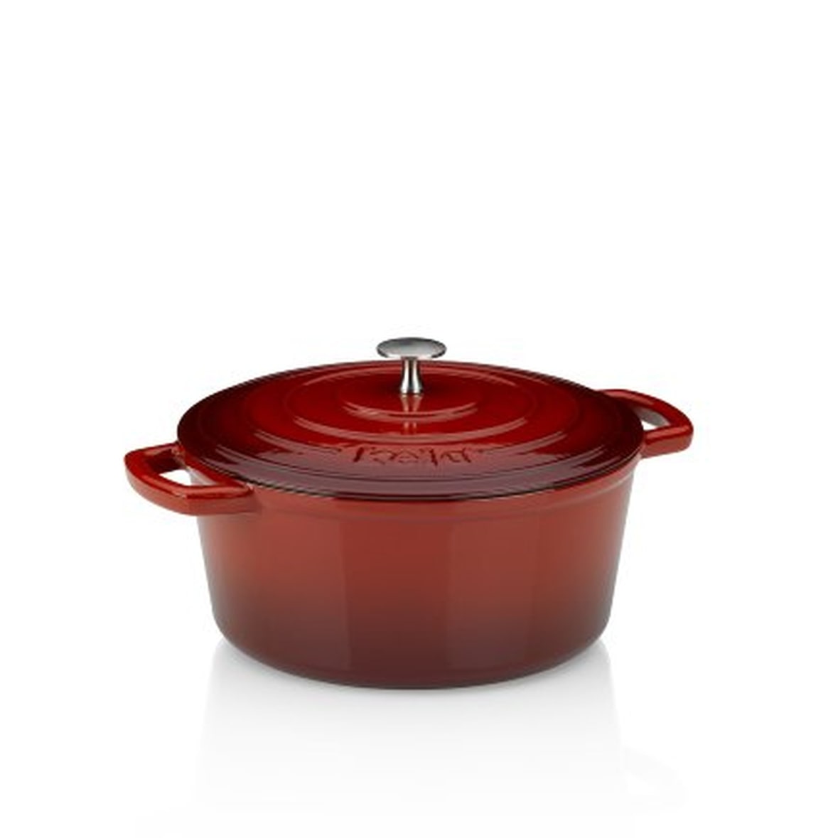 Calido Gusseisenbräter rund rot emailliert 26 cm 4,6 Liter