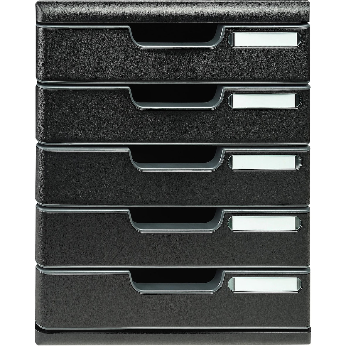 Exacompta 301414D 1x MODULO modulaire ladenbox met 5 gesloten laden voor A4+ documenten, Ecoblack, zwart
