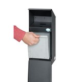 thumbnail of PROREGAL Großvolumiger E-Zigarettensammler mit Schutzdach | 3,7 Liter, HxBxT 42,3x18x13cm | Verzinkter Stahl | Grau | Ascher Aschenbecher