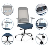 thumbnail of Cadeira de escritório profissional CHIARO T2 WHITE azul/cinzento hjh OFFICE