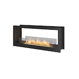 thumbnail of Design-Einbau-Bioethanol-Wandkamin Doppelseitig mattschwarz mit Schutzglas 2 Side 1200