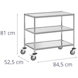 thumbnail of Royal Catering - Serveerwagen - 3 planken - tot 60 kg - planken: 84.5 x 52.5 x 80 cm -