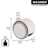 thumbnail of WAGNER Design Möbelrolle/Doppelrolle - SOFT - Durchmesser Ø 40 mm, papyrusweiß/grau, Tragkraft 35 kg - 01670401