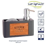 thumbnail of San Ignacio - KINVARA - Zeepdispenser met spons 6x15cm Grijs