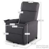 thumbnail of Fernsehsessel mit Aufstehhilfe, Relaxsessel mit Liegefunktion, elektrisch verstellbar, bequeme Polsterung, Webstoff, Dunkelgrau, Raburg Ida