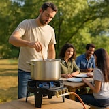 thumbnail of Rechaud TRAITEUR à gaz fonte 9.8 KW 4 pieds 3 robinets Puissant et Stable TRIGLAV