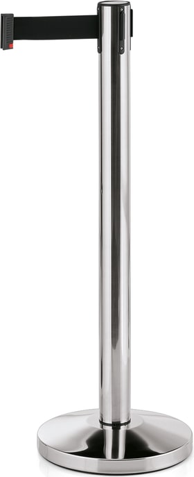 4x Abgrenzungspfosten Gurtband integriert 2 Meter schwarz Lightflex Hochglanzpoliert