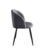 thumbnail of Möbilia Lot de 2 fauteuils | Revêtement tissu | Pieds acier | L 63 x P 53 x H 84 cm | Gris foncé-noir