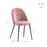 thumbnail of Conjunto de 4 Cadeiras de Sala de Jantar Modernas Cadeiras Estofadas em Veludo com Encosto Alto e Pés de Aço 50x52x83 cm Rosa