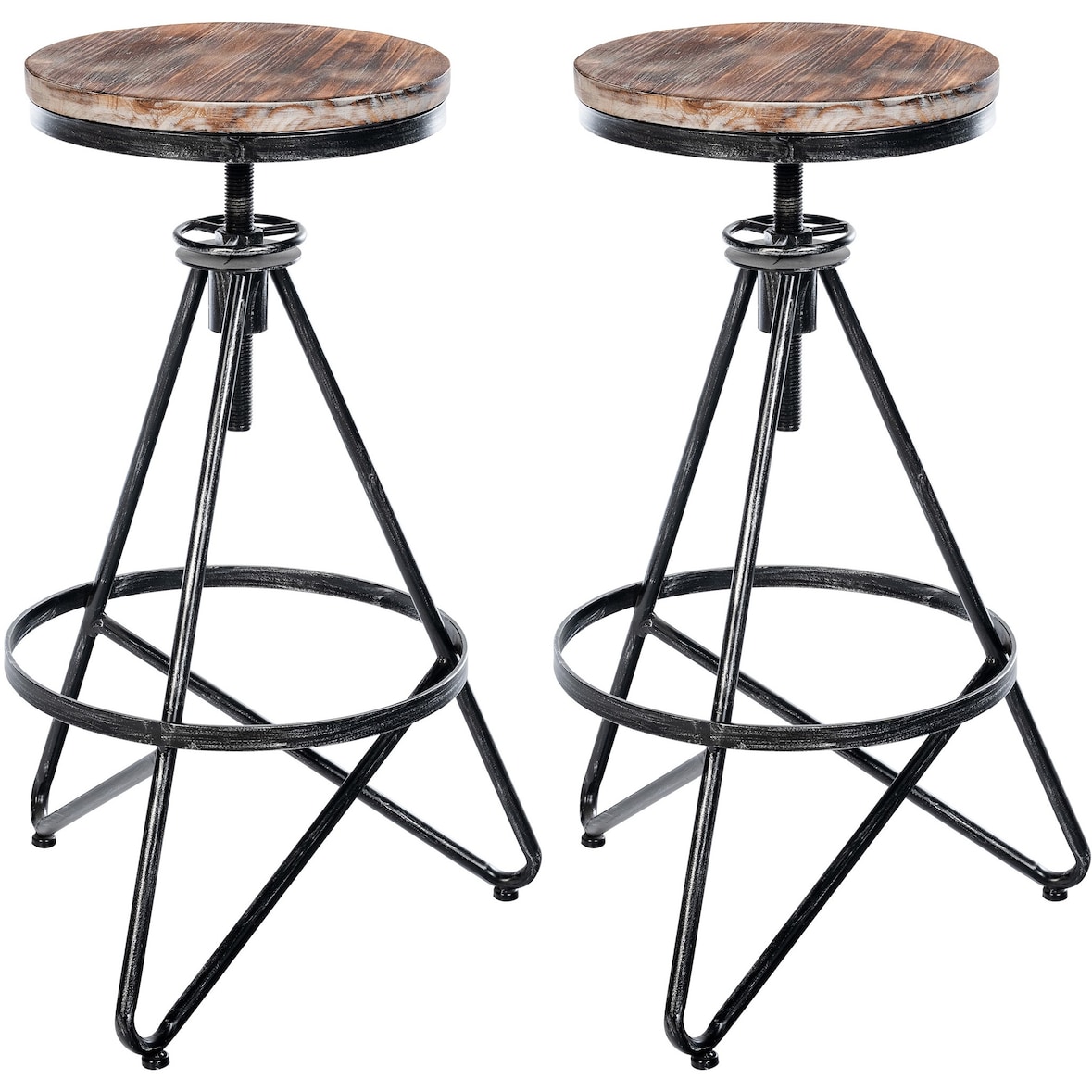 Conjunto de 2 bancos de bar Karla prata