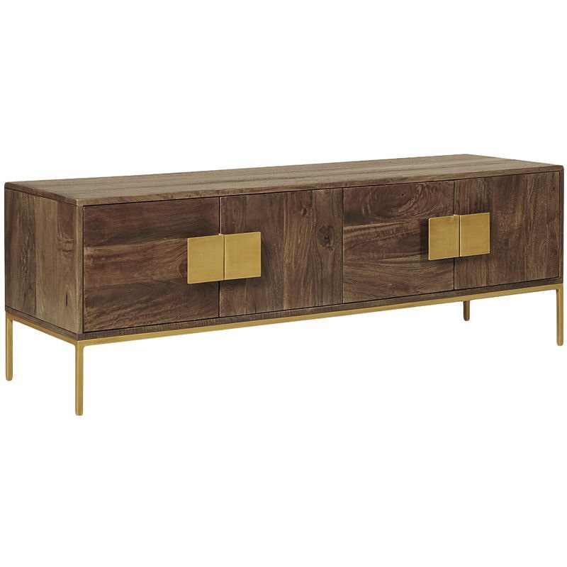 TV-Schrank RALF Mangoholz Braun 50x40x145cm Fernsehtisch TV Lowboard für Fernseher