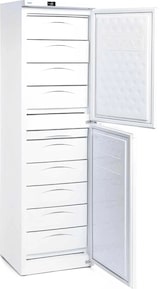thumbnail of Vertikaler Gefrierschrank mit 256 Litern und 9+1 Schubladen für die Gastronomie. Zweitüriger Gefrierschrank für Bar und Restaurant.