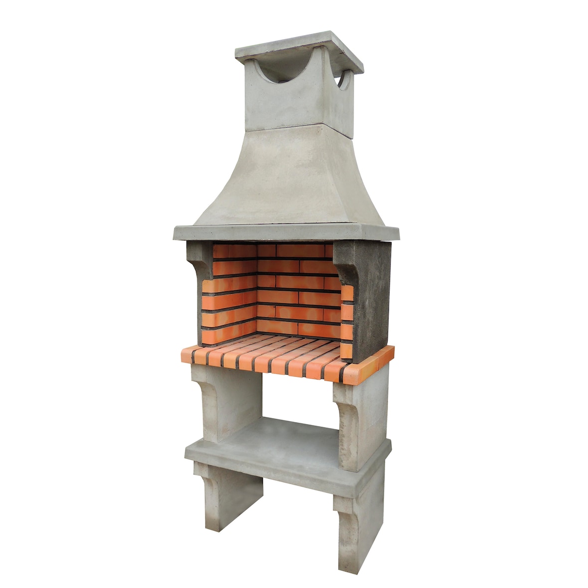 BBQ X-ART - Barbacoa simple construido con ladrillo y cemento refractario - 72x50x193cm