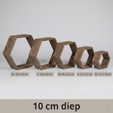 thumbnail of IvoQ Hexagon Wandregale 5er Set - FSC Holz - Rustikales Braun - Schwebende Wanddekoration