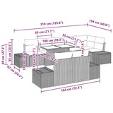 thumbnail of vidaXL Garten-Sofa-Set mit Kissen mit Speicher 9 pcs Beige und Creme