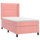 thumbnail of vidaXL Boxspringbett mit Matratze & LED Rosa 80x200 cm Samt