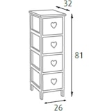 thumbnail of King Home Cassettiera Pomoli Cuore 26x32x81h cm Grigia
