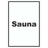 thumbnail of Sauna Schild mit Text Erholung Entspannung hochkant A2 Rückseite selbstklebend
