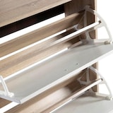 thumbnail of DUPI Mueble Zapatero Madera | 3 Puertas Oscilobatientes | 6 Baldas para 28 Zapatos | Diseño Minimalista | Zapatero Entrada (Taupe/Blanco)