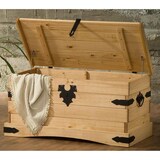 thumbnail of Möbilia Truhe | massive Holzklappe | Kiefer-Holz massiv | B 92 x T 46 x H 50 cm | honigfarbend, gewachst | 19020029 | Serie TRUHE