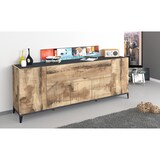 thumbnail of Web Furniture SUNRISE Sideboard Melaminico 200cm 4 Ante 1 Anta a Ribalta   Acero Pereira/Ardesia