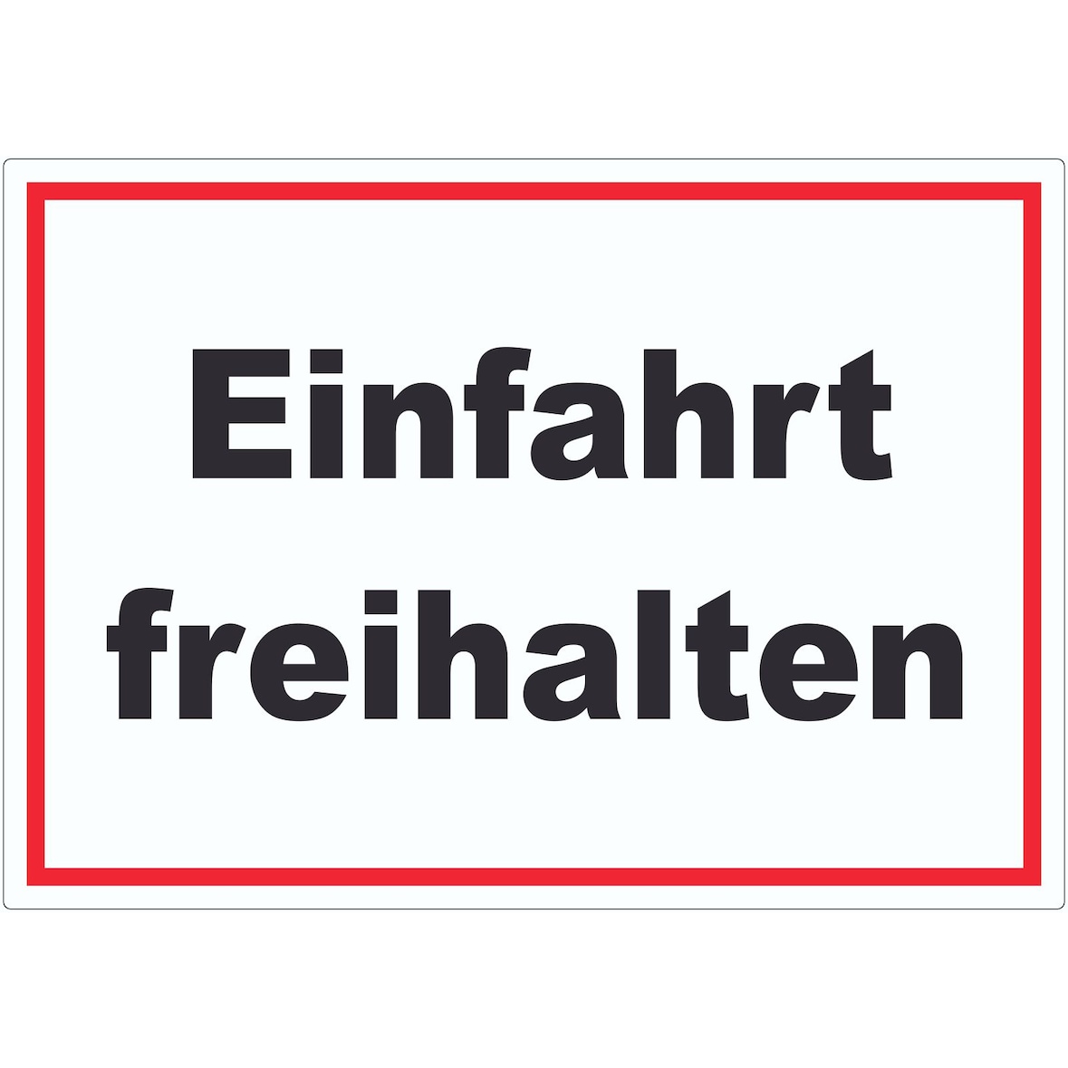 Einfahrt freihalten Aufkleber schwarz-weiß-rot A8 (52x74mm)