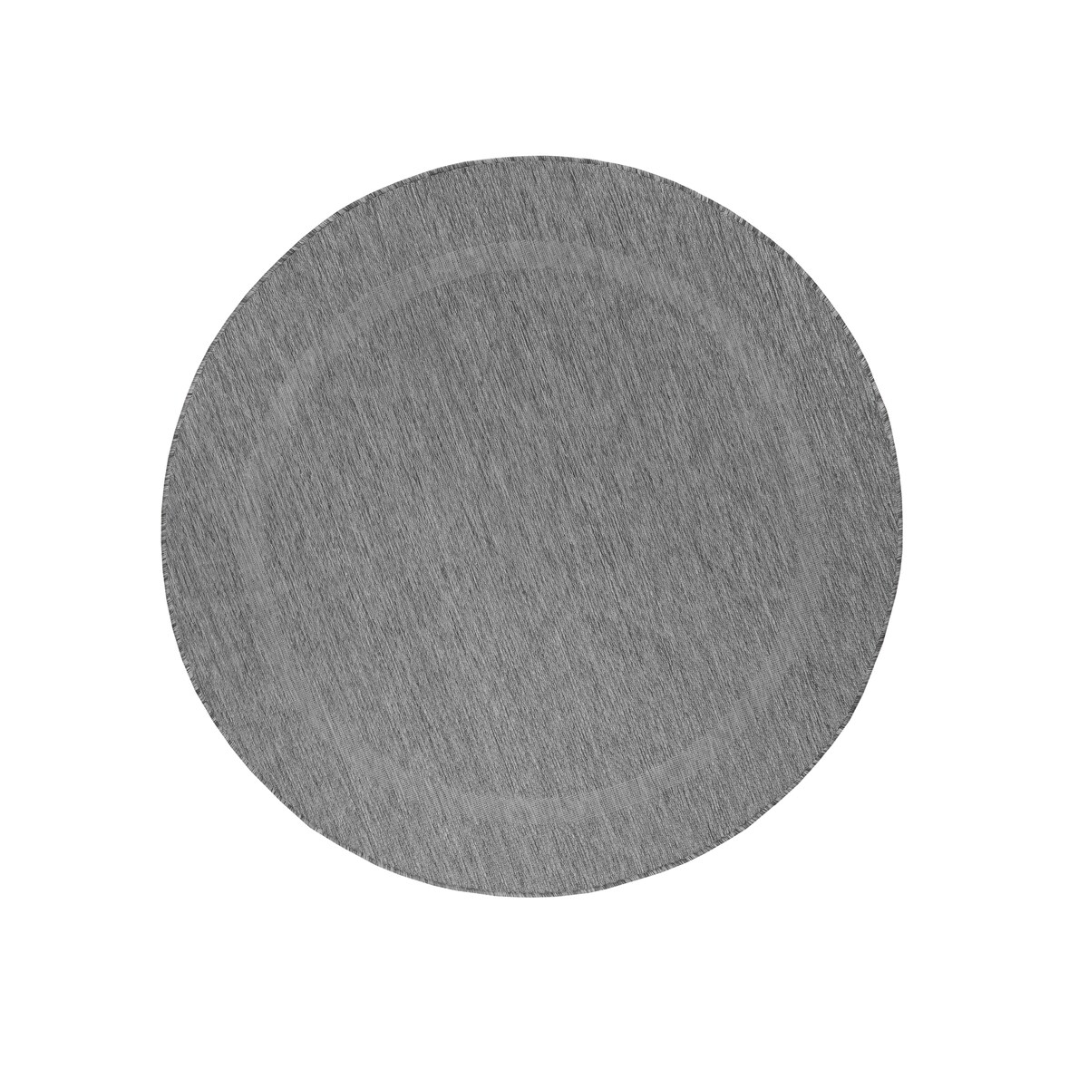Teppich Balkon Unifarben Pflegeleicht Waschbar Strapazierfähig Terrasse Küche Rund Grau 160x160 cm OEKO-TEX – ALSTER von Kadima Design