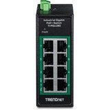 thumbnail of TRENDnet TI-PGLC80 8-Port Gigabit PoE+ Industrial DIN-Rail Mini Switch