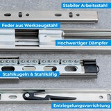 thumbnail of 8x Schubladenschienen Softclose 35mm 4 Paar Länge 450mm Teleskopschienen mit Selbsteinzug Dämpfung