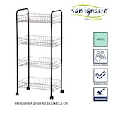 thumbnail of San Ignacio  KINVARA- Carro Verdulero con Ruedas 4 pisos de Metal 82,5x37x27 cm Negro