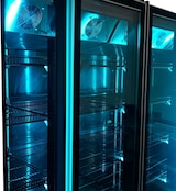 thumbnail of Romux® Gefrierschrank MD 2200 Liter 4 Türen Schwarz mit Belüftet | Professioneller Gefrierschrank mit Glastür & LED