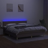 thumbnail of vidaXL Boxspringbett mit Matratze & LED Taupe 180x200 cm Stoff