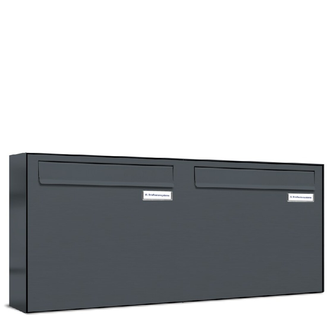 AL Briefkastensysteme 2 Fächer Premium Durchwurf Briefkasten A4 in RAL 7016 Anthrazit Grau, Post A4, robust, wetterfest, Artikelnummer: 331P2DZ2P7016