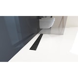 thumbnail of AlcaDrain Duschrinne mit Rand für den perforierten Rost, Schwarz-Matt 850 mm