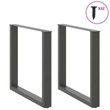 thumbnail of Helloshop26 - Set aus 2 extrem stabilen verstellbaren U-förmigen Esstischbeinen 90 x 72-73 cm modernes Design anthrazitfarbener 02_0057434