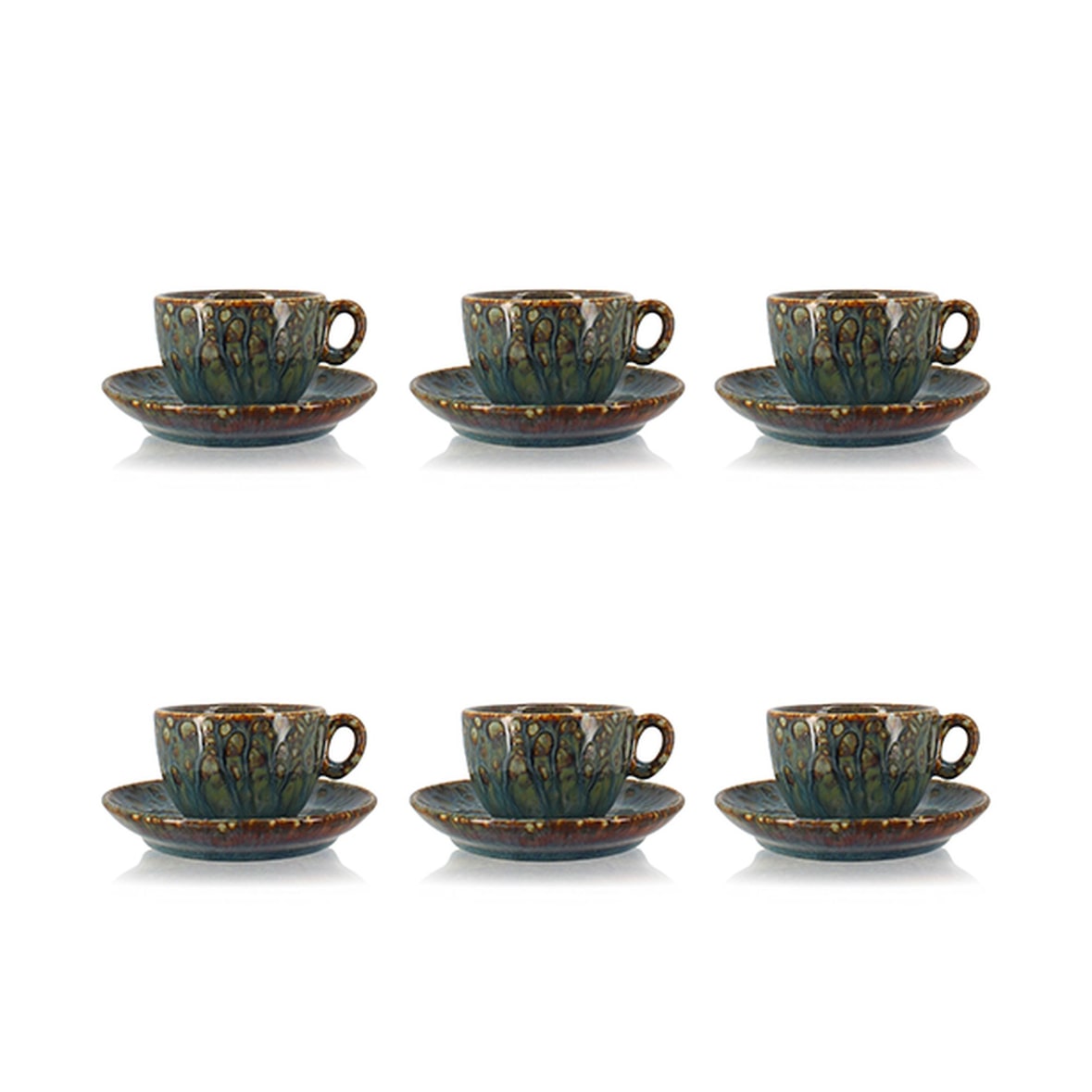 Ogo Living - Lot 6 tasses 16cl et soucoupes 14cm venus en porcelaine