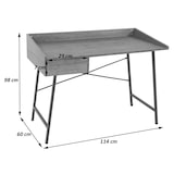 thumbnail of Escritorio HWC-J97, escritorio de oficina escritorio de ordenador, cajón estructura 3D 98x114x60cm MVG-certificado ~ marrón