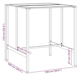 thumbnail of vidaXL Bartafel 100x100x110 cm gepoedercoat staal zwart