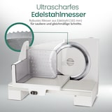 thumbnail of Emerio Multifunktionale Schneidemaschine MS-125001 – 110W – Schnittstärke einstellbar 0–15 mm – Solinger Edelstahlmesser - Allesschneider - Weiß