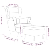 thumbnail of vidaXL Ohrensessel mit Hocker Dunkelgrün Samt