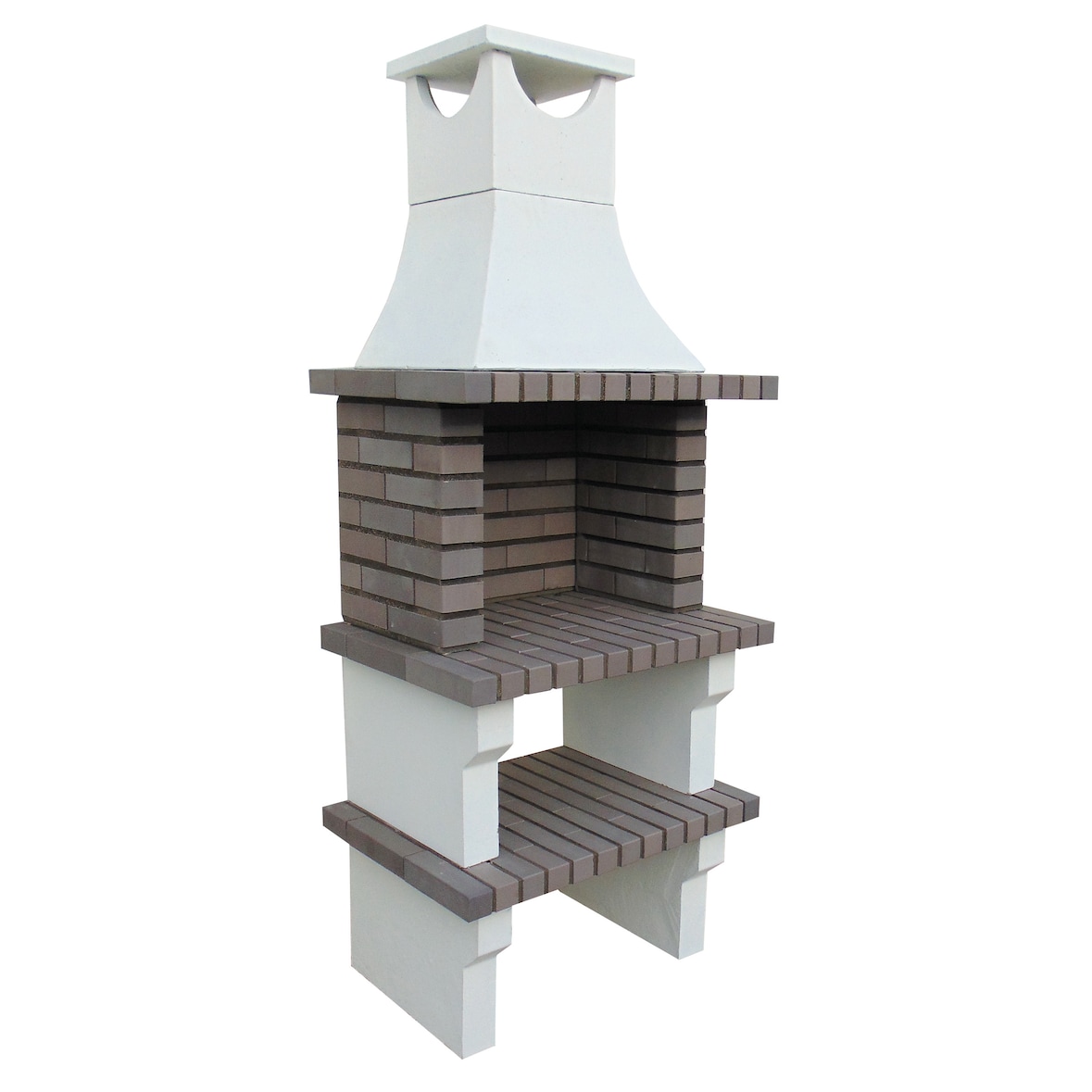 BBQ GRAY - Churrasqueira simples, produzida em tijolo cinza e cimento refratário - 78x58x202cm