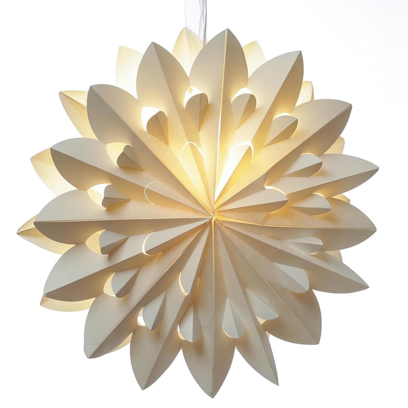 LED Papierstern Adventsstern Weihnachtsstern Faltstern beleuchtet 60cm |  METRO